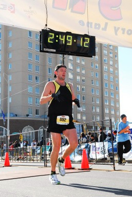 Thunder Road Marathon Shutting it down as I crossed the finish line.