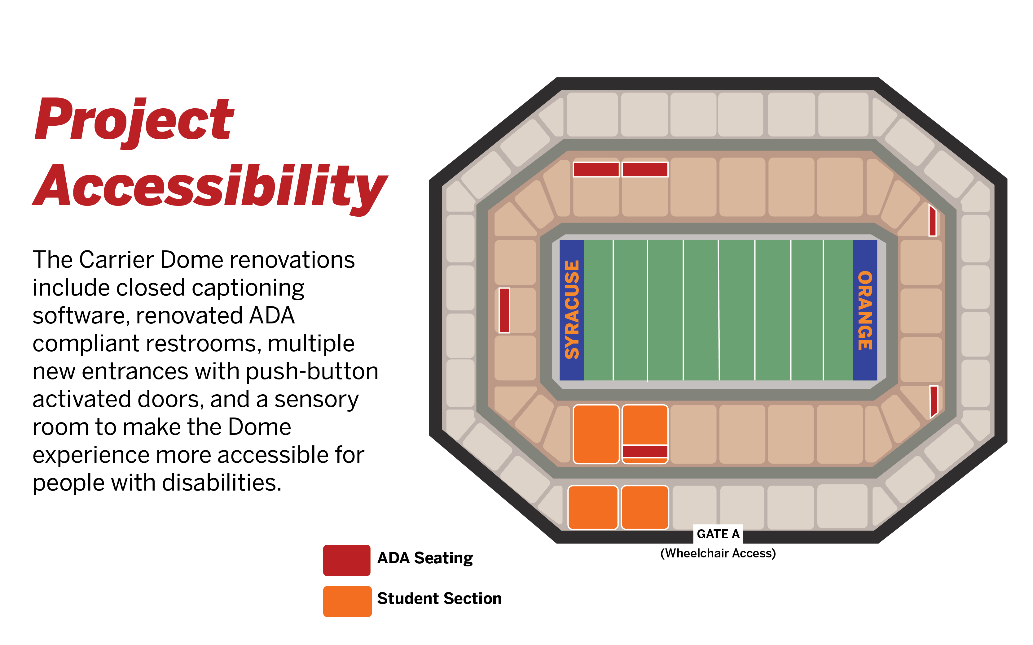 Carrier Dome renovations make events accessible to fans with