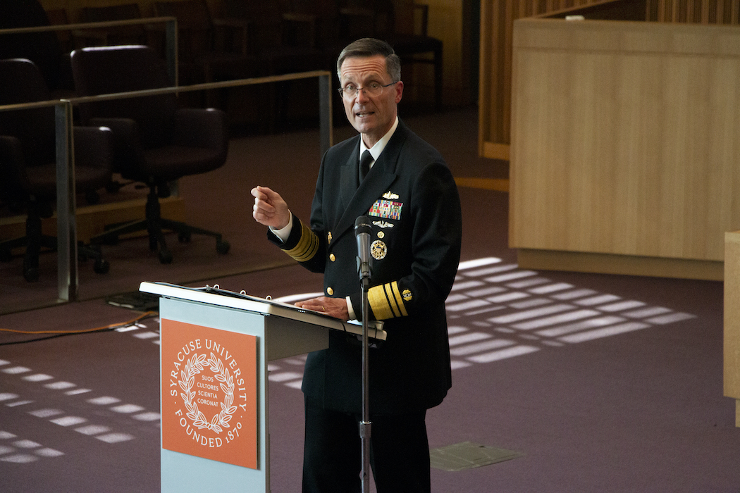 A photo at the college of law veterans day ceremiony