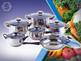 Ver la oferta: JUEGO DE OLLAS de 12 piezas con tapas de cristal templado. Acero inoxidable de excelente calidad, fácil de limpiar. Entrega inmediata. Envíos a todo el país.