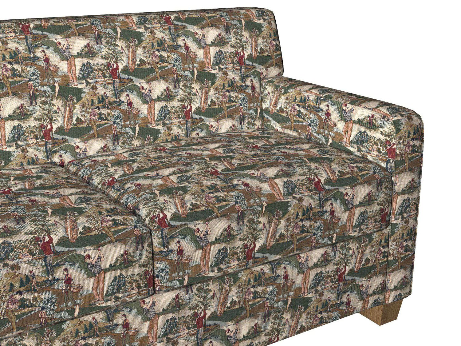 A004 Closeup Golfers Golf Course Tapestry Upholstery Fabric By The
