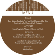 Fall Wheat Orange and Brown Menu