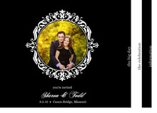 Black Floral Monogram Booklet Wedding Invitation