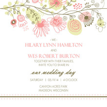Spring Floral Border Wedding Invitation