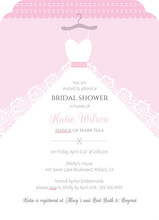 White Wedding Dress Bridal Shower Invite