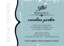 Blue Rustic Door and Frame Bridal Shower Invitation