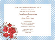 Blue Polka Dot Country Wedding Invite