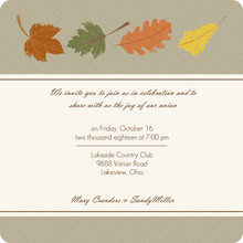 Fall Grunge Leaves Gay Wedding Invite