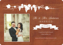 Rustic Medium Wood Grain Wedding Announcement 