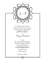 Black Circle Monogram Wedding Invitation