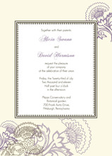 Vintage Purple Floral Wedding Invitation