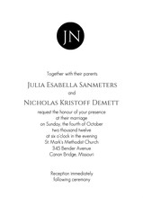 Black and White Monogram Wedding Invitation