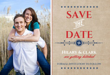 Patriotic Western Stars Red and Blue Save The Date