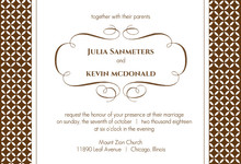 Brown Formal Pattern Wedding Invitation