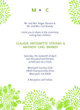 Modern Blue And Green Floral Wedding Invitation