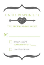 Modern Rustic Gray and White Tree Response Card