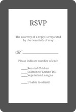 Gray and Elegant White Response Card