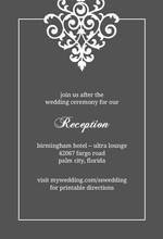 Gray and Elegant White Flourish Enclosure Card