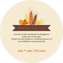 Rustic Fall Wheat and Leaf Bouquet Thank You Card