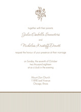 Brown and White Antique Wedding Invite