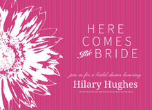 Vibrant Pink Sunflower Bridal Shower Invites
