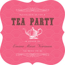 Pink Vintage Tea Pot Tea Bridal Shower Invite