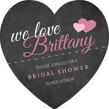 Black and Pink Chalkboard Bridal Shower Invite
