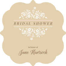 Brown and White Formal Flowers Bridal Shower Invite
