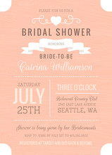 Peach Western Style Bridal Shower Invite