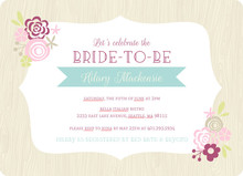 Pink Floral Frame Bridal Shower Invite