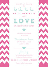 Aqua and Pink Chevron Bridal Shower Invite