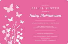 Pink Butterflies and Flowers Bridal Shower Invite