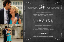 Vintage Chalkboard Photo Wedding Invitation