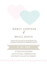 Two Hearts Whimsical Wedding Invite