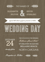 Wood Grain Rustic Wedding Invitation