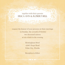 Vintage White Frame Wedding Invitation