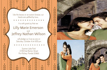 Fall Wheat Orange and Brown Photo Wedding Invite