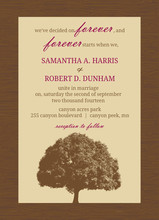 Brown and Merlot Country Tree Wedding Invitation