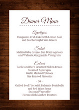 Wooden Picture Perfect Love Menu Card