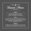 Gray and Elegant White Flourish Menu Card