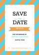 Modern Orange and Aqua Stripes Save the Date Card