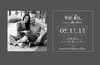Gray and Elegant White Flourish Save The Date