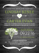 Modern Rustic Gray and White Tree Wedding Invitation