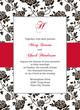 Romantic Roses Black and Red Wedding Invitation