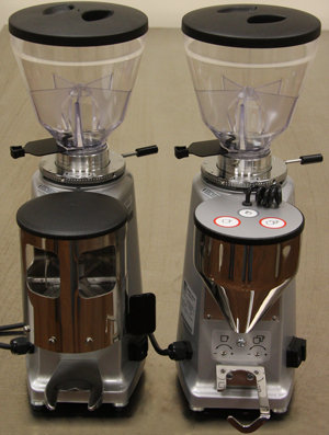 The Mazzer Mini Manual <left> and the Mazzer Mini Electronic <right> are the ultimate of prosumer grinders