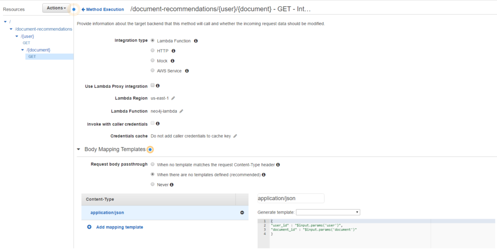 Integration between AWS Lambda and API Gateway