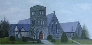 Painting of Grace Memorial Episcopal Church by Hallie