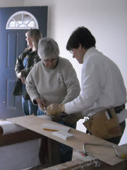 Habitat House 2 Volunteers work inside at the Habitat House
