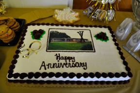 St Alban's Anniversary cake 50th anniversary cake shows picture of the suburban church