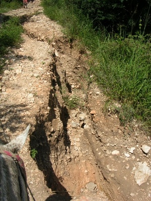 Washed out road
